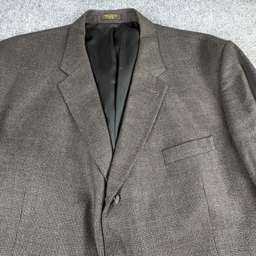 Vintage 90s Roberto Villini Collezione Blazer Men's 50R Brown Lambswool Tweed